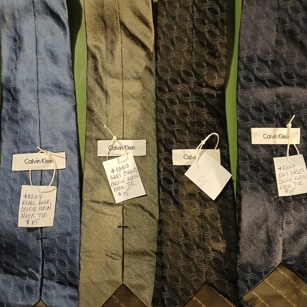 Calvin Klein Blue, Green, Black, and Gray Ties